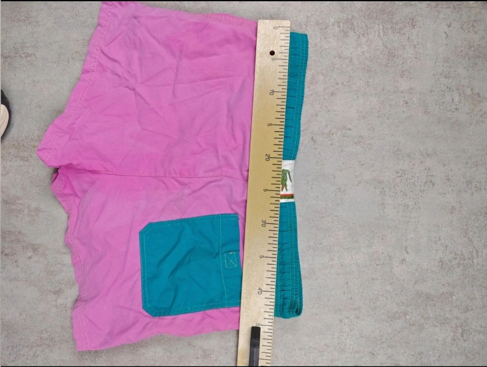 Lacoste Vintage Swim Shorts Colorblock Pink Teal Old Money Preppy Y2K 90s Retro Beachwear  XL – photo 12